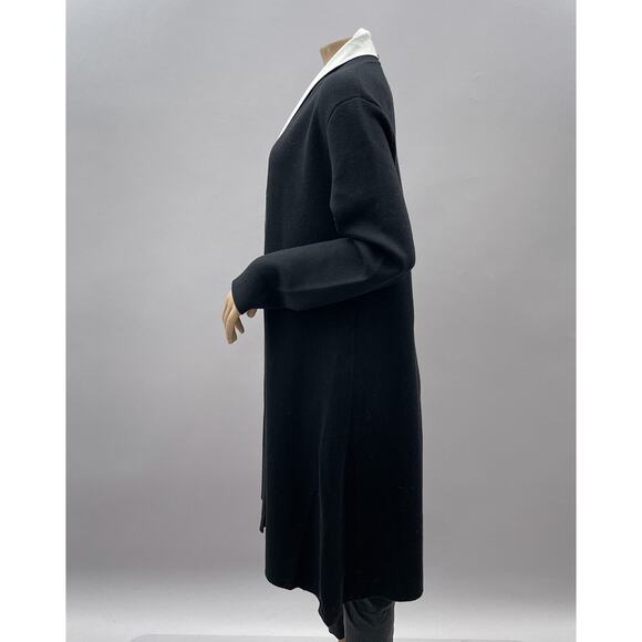 Maxsport Two Tone Open Front Duster Cardigan Sweater Black Women's Size Medium - Picture 3 of 10